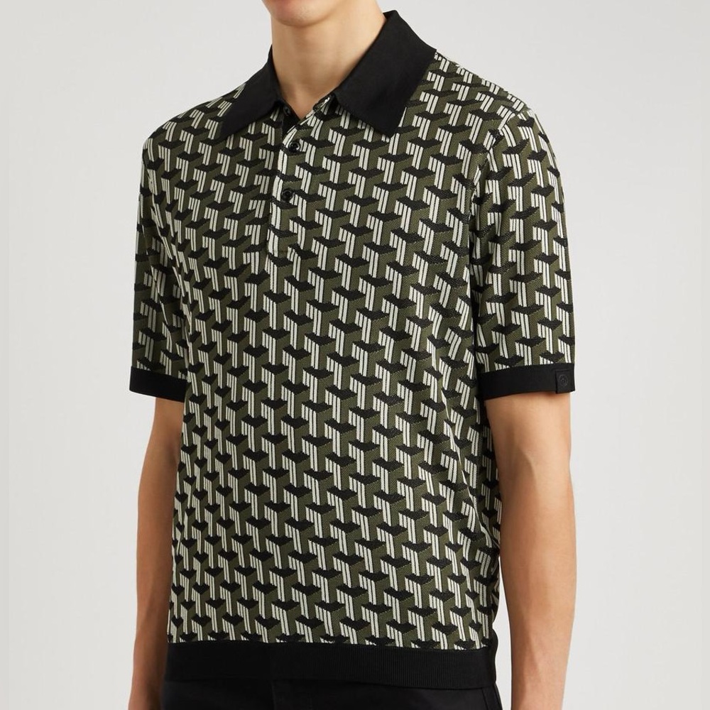 Men’s Rag and Bone “Vaughn Viscose Polo” shirt size Large Army/Black